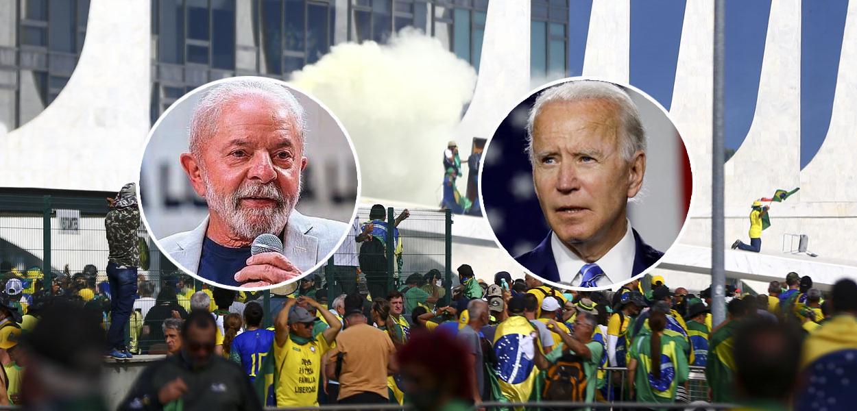 Luiz Inácio Lula da Silva, Joe Biden e atos terroristas de bolsonaristas em Brasília - 08.01.2023