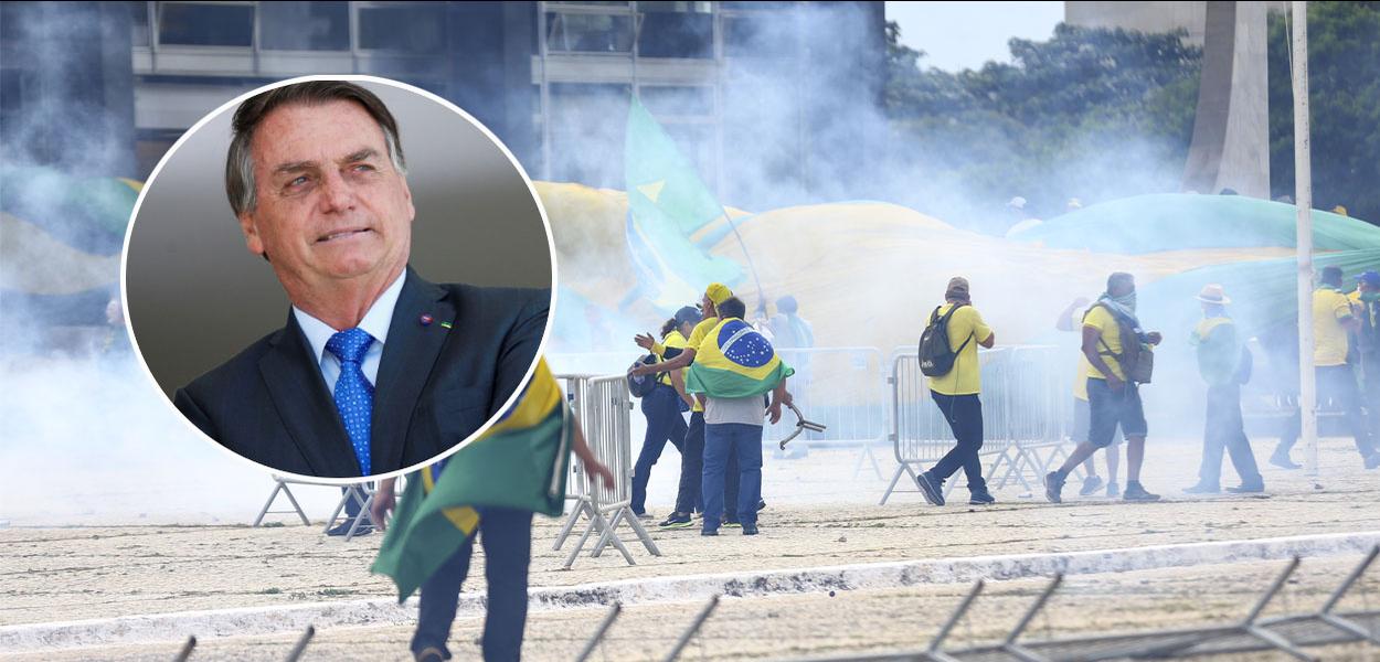 Jair Bolsonaro e terroristas bolsonaristas em Brasília