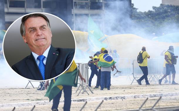 Jair Bolsonaro e terroristas bolsonaristas em Brasília - 08.01.2023