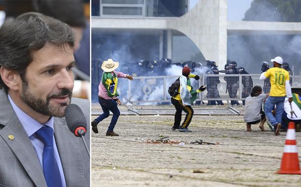 Marcelo Álvaro Antônio e terroristas invadindo o Palácio do Planalto