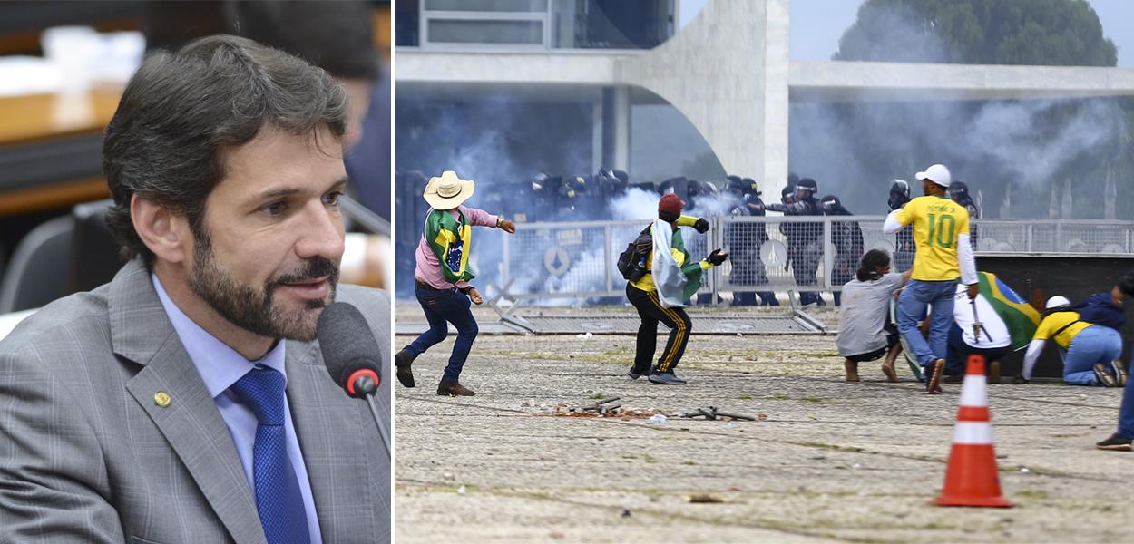 Marcelo Álvaro Antônio e terroristas invadindo o Palácio do Planalto