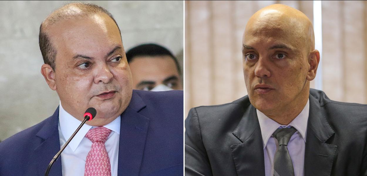 Ibaneis Rocha (à esq.) e Alexandre de Moraes