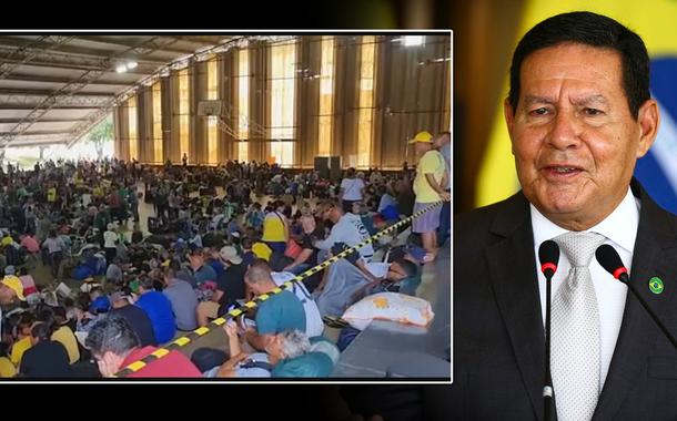 Hamilton Mourão e terroristas bolsonaristas