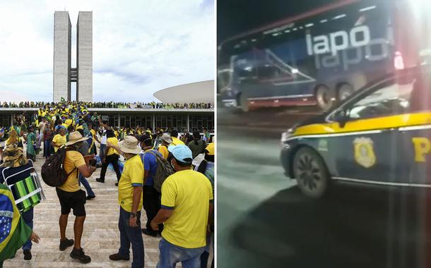 Bolsonaristas invadem Congresso | PRF persegue ônibus com bolsonaristas