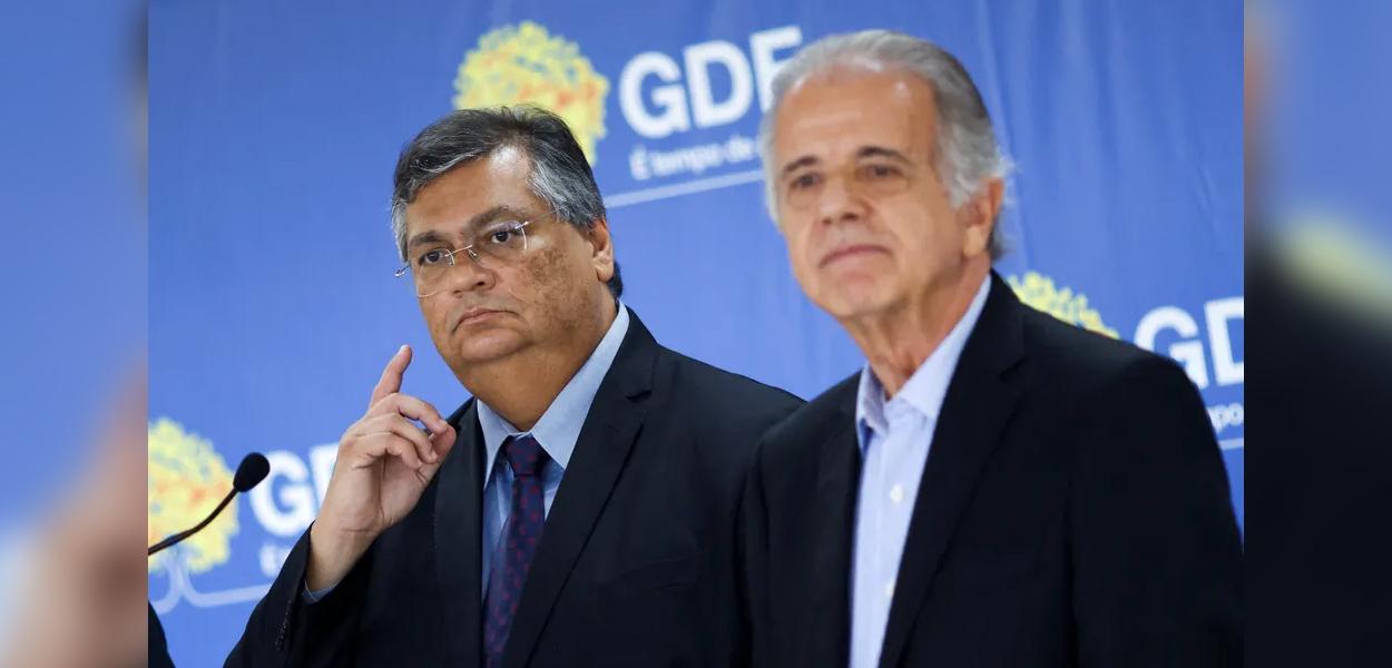 Os ministros Flávio Dino (Justiça) e José Múcio Monteiro (Defesa)