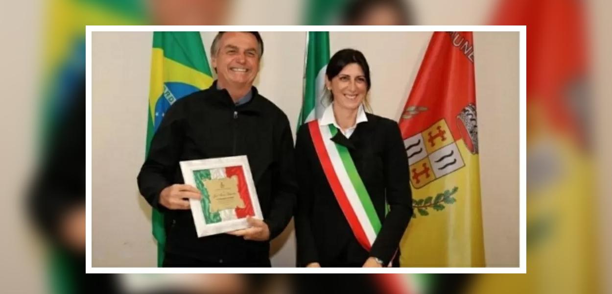 Jair Bolsonaro e prefeita de Anguillara, Alessandra Buono