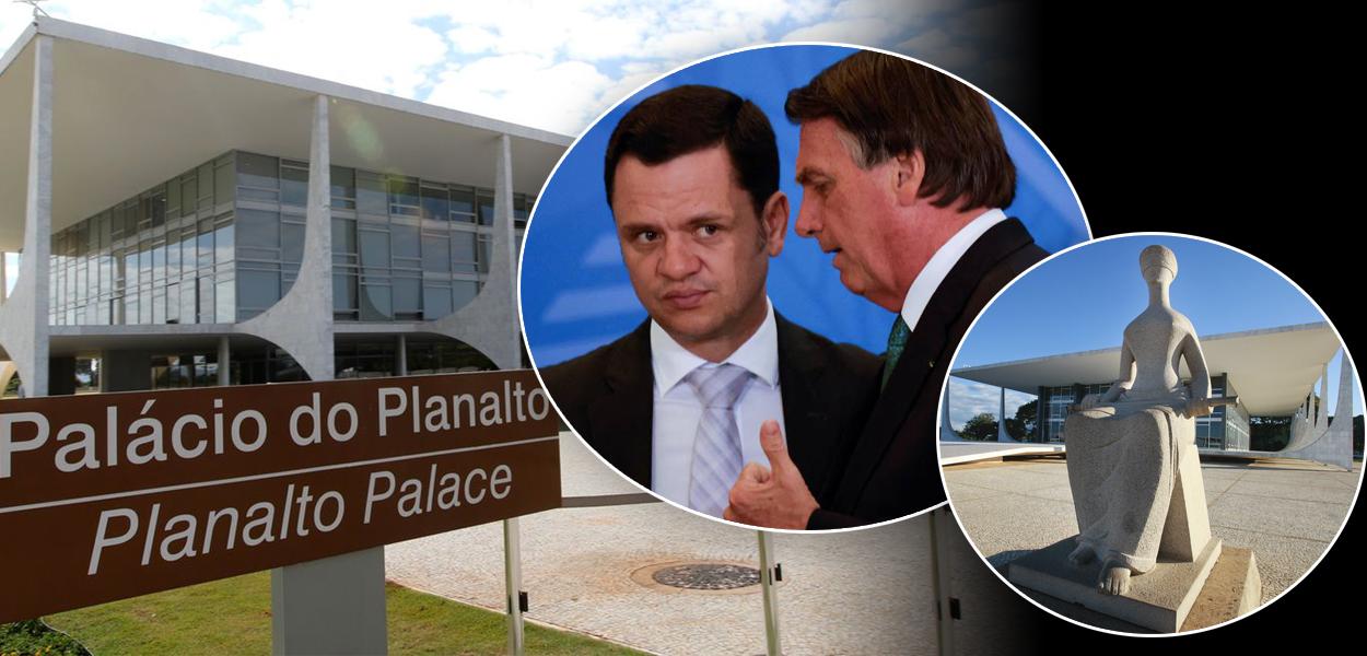 Fachada do Palácio do Planalto, Anderson Torres com Bolsonaro e fachada do STF