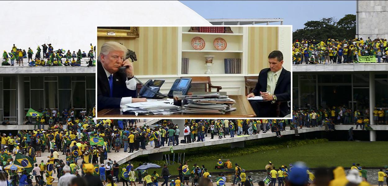Terroristas bolsonaristas, Donald Trump e Michael Flynn