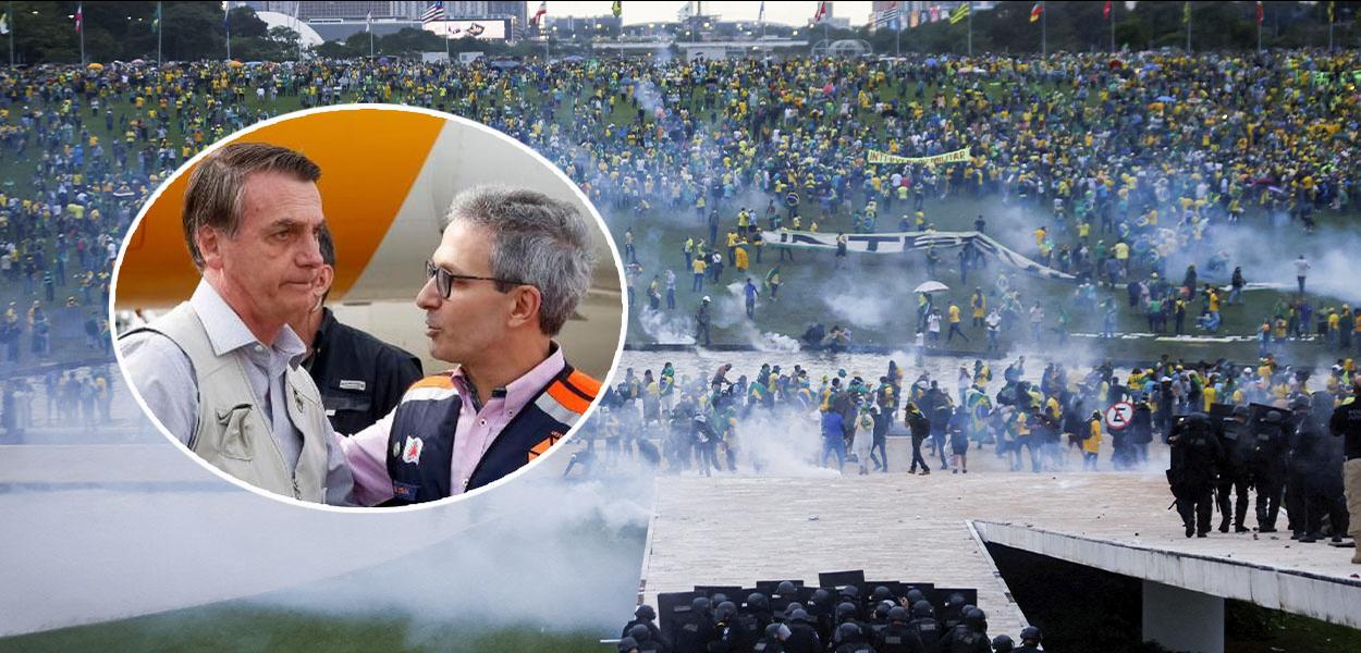 Jair Bolsonaro, Romeu Zema e terroristas bolsonaristas (Foto: Reuters | Agência Brasil) Jair Bolsonaro, Romeu Zema e terroristas bolsonaristas