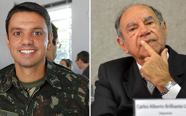 Marcelo Ustra da Silva Soares (à esq.) e o coronel Carlos Alberto Brilhante Ustra