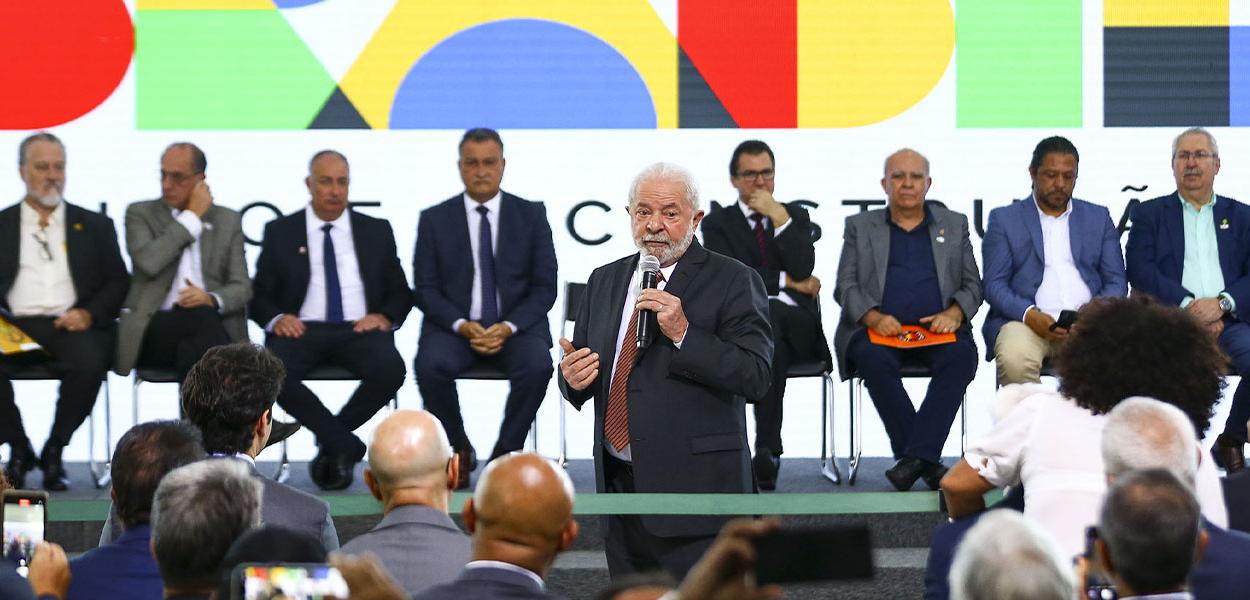 Presidente Luiz Inácio Lula da Silva com dirigentes sindicais - 18.01.2023