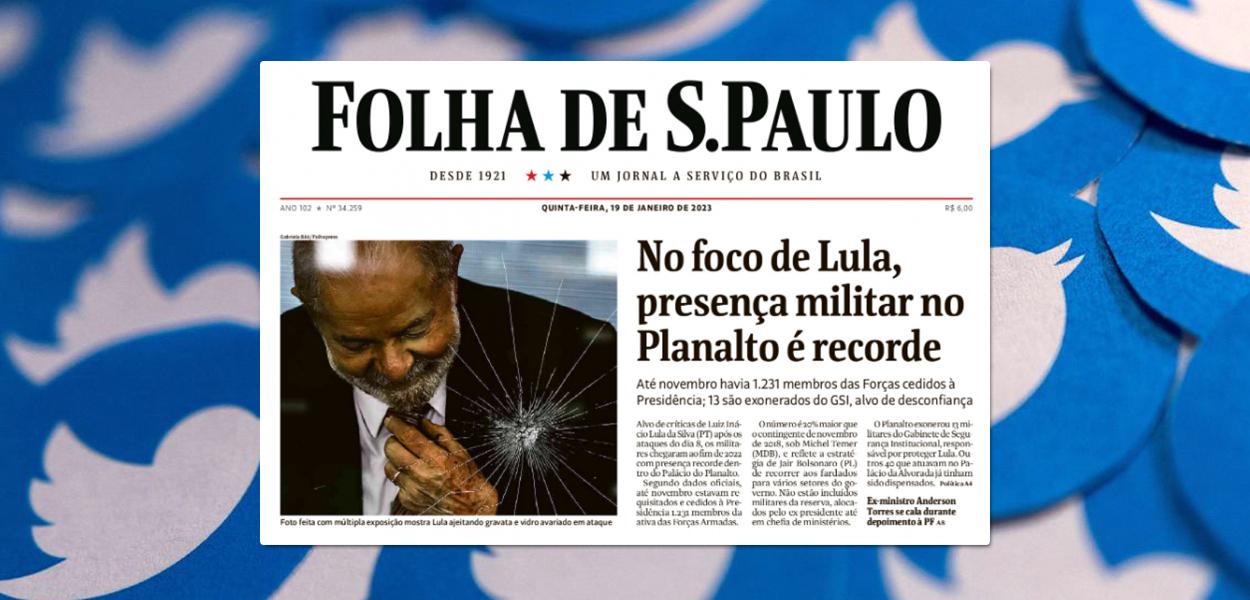 Capa do jornal Folha de S. Paulo com o presidente Lula