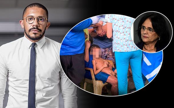 Thiago Amparo, indígena Yanomami e Damares Alves