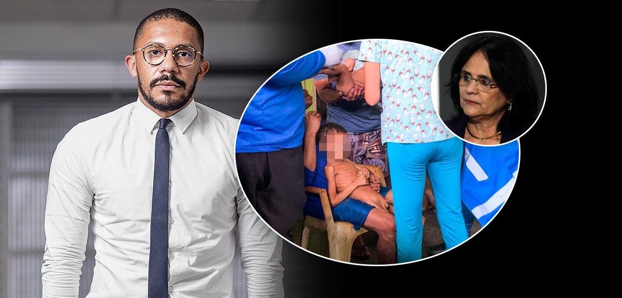 Thiago Amparo, indígena Yanomami e Damares Alves