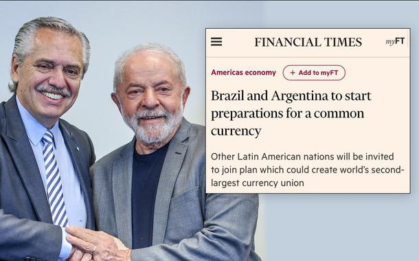 Alberto Fernández (à esq.), Luiz Inácio Lula da Silva e a reportagem do Financial Times