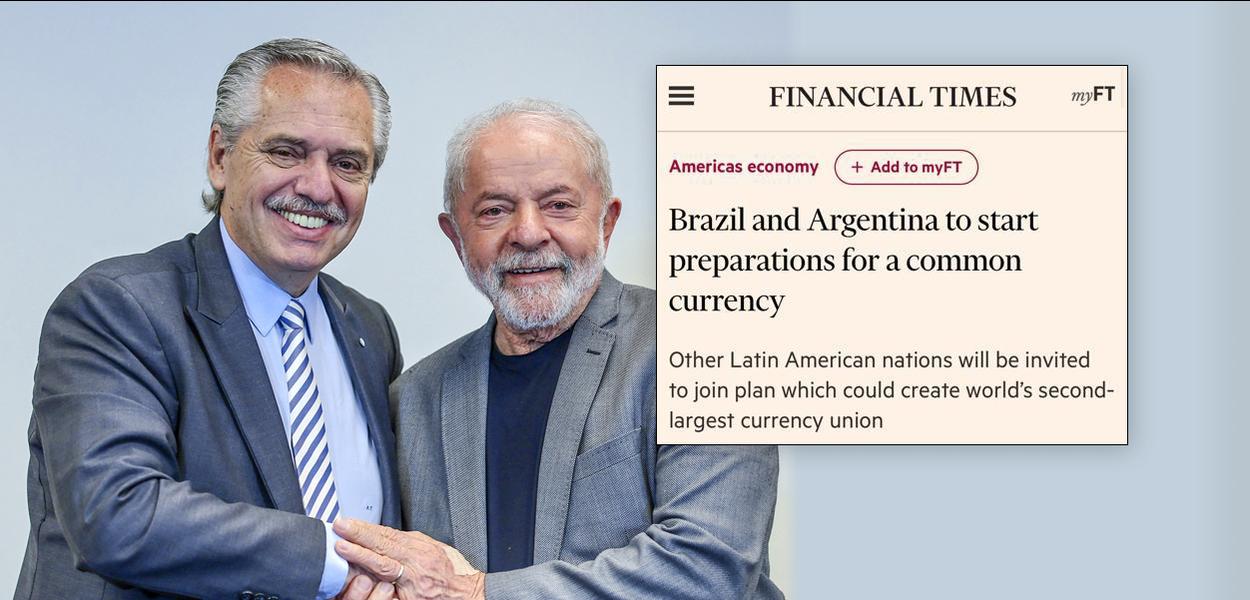 Alberto Fernández (à esq.), Luiz Inácio Lula da Silva e a reportagem do Financial Times