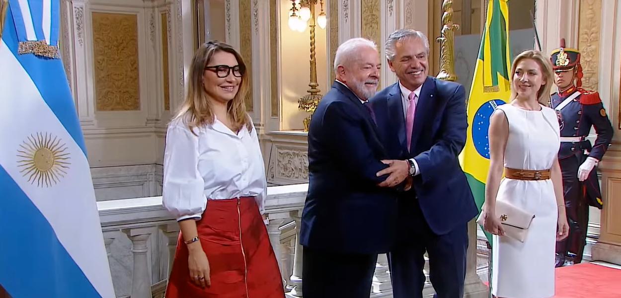 Janja, Lula, Alberto Fernández e Fabiola Yáñez