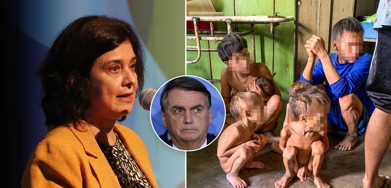 Ministra da Saúde, Nísia Trindade, Jair Bolsonaro e yanomami