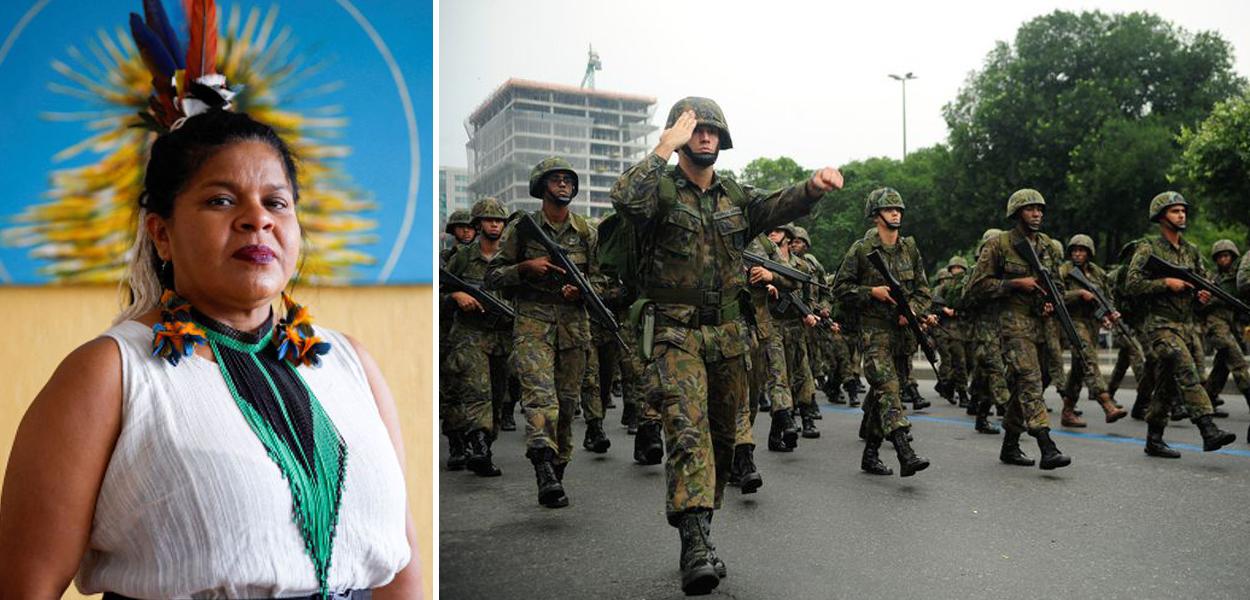 Sonia Guajajara e militares