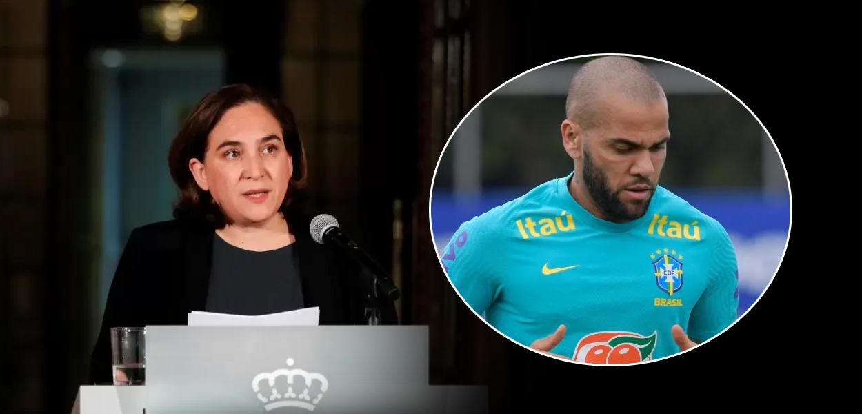 Prefeita de Barcelona, Ada Colau, e Daniel Alves