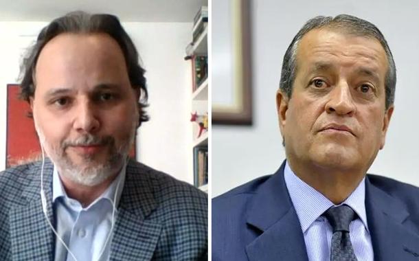 Marco Aurélio Carvalho (à esq.) e o presidente do PL, Valdemar Costa Neto