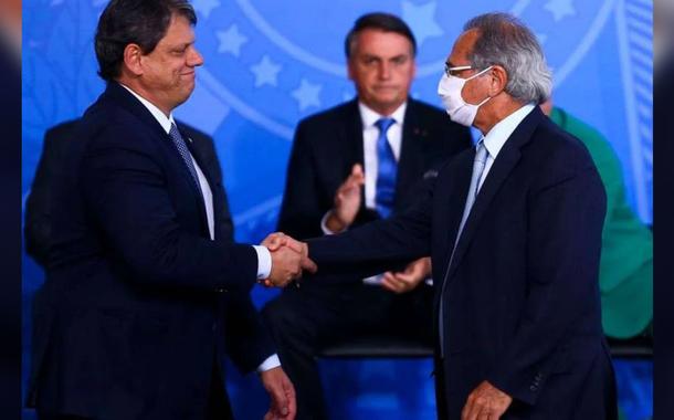 Tarcísio de Freitas, Jair Bolsonaro e Paulo Guedes