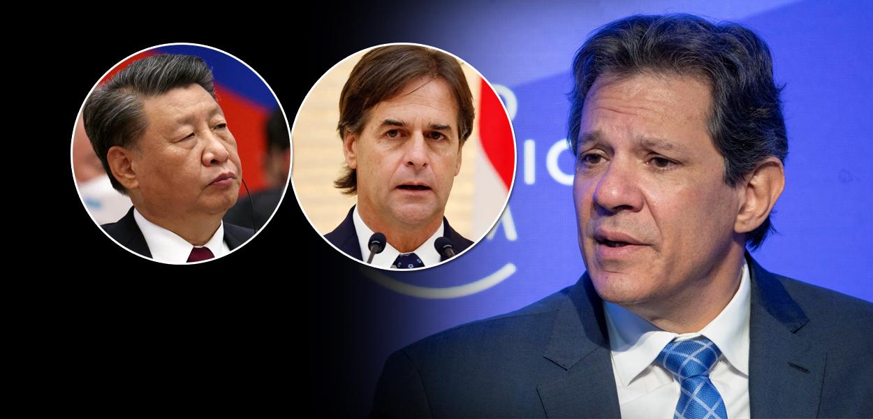 Xi Jinping, Luis Lacalle Pou e Fernando Haddad