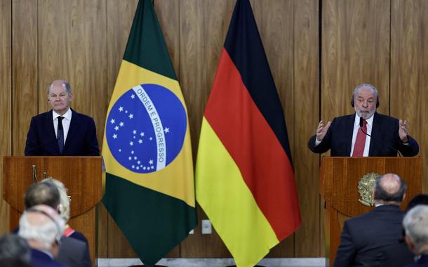 Presidente Lula e chanceler alemão, Olaf Scholz, em Brasília. 30/01/2023
