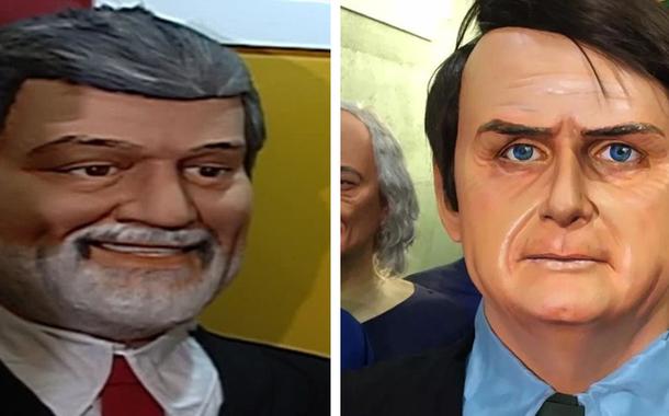 Bonecos gigantes do presidente Lula e do ex-presidente Jair Bolsonaro