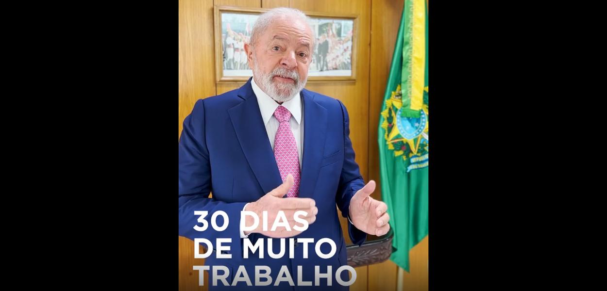 Lula em vídeo de balanço dos primeiros 30 dias de governo