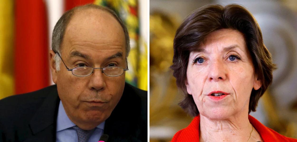 Mauro Vieira e a ministra das Relações Exteriores da França, Catherine Colonna