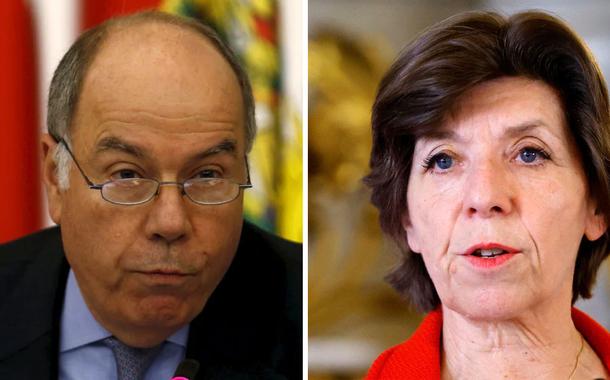 Mauro Vieira e a ministra das Relações Exteriores da França, Catherine Colonna