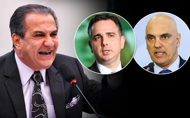 Da esq.: para dir.: Silas Malafaia, Rodrigo Pacheco e Alexandre de Moraes