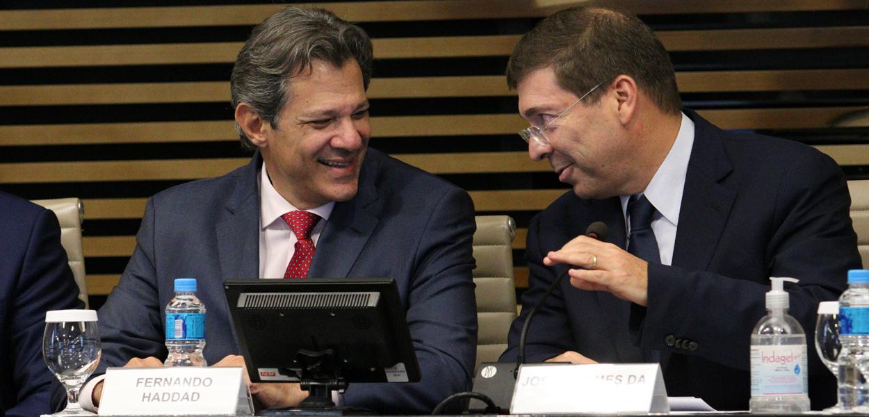 Ministro Fernando Haddad na Fiesp junto ao presidente da entidade, Josué Gomes