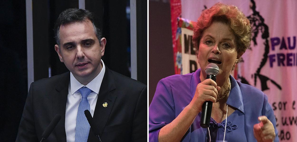 Rodrigo Pacheco e Dilma Rousseff