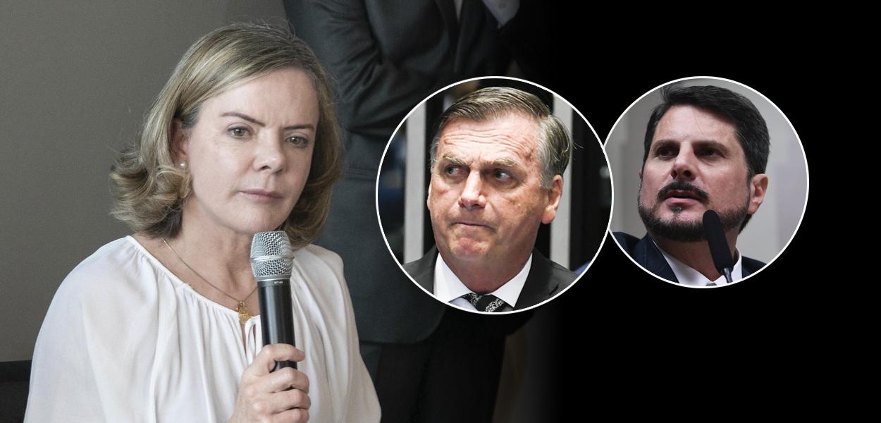 Gleisi Hoffmann, Jair Bolsonaro e Marcos do Val