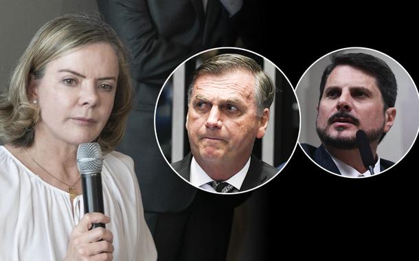 Gleisi Hoffmann, Jair Bolsonaro e Marcos do Val