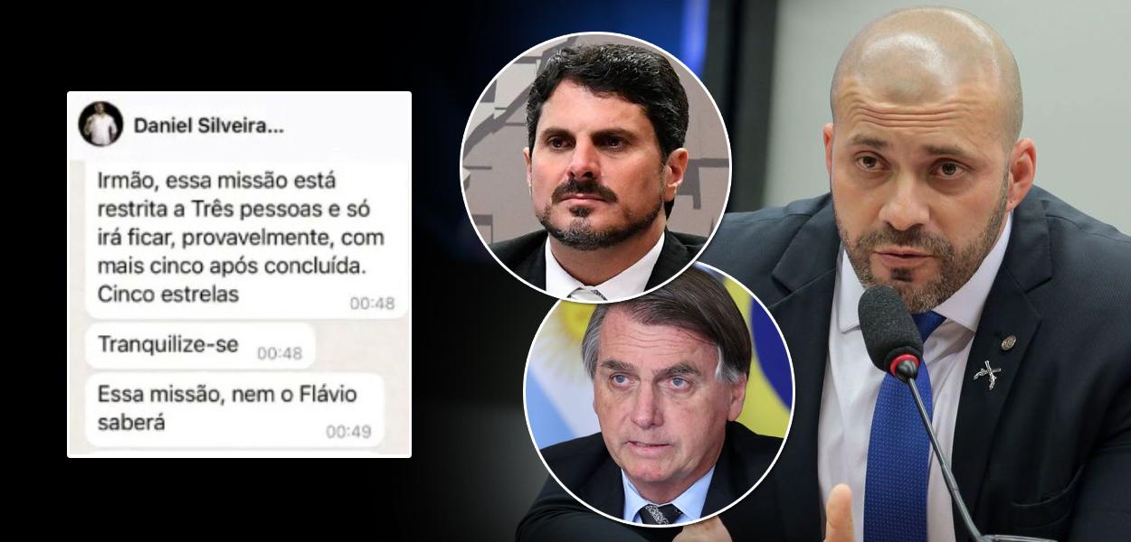 Marcos do Val, Jair Bolsonaro e Daniel Silveira