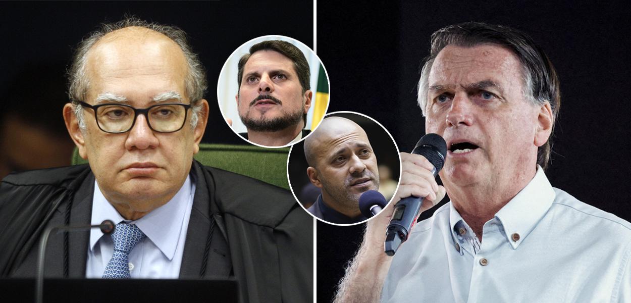 Gilmar Mendes, Marcos do Val, Daniel Silveira e Jair Bolsonaro