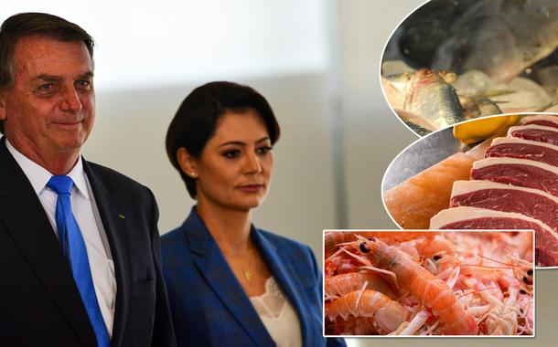 Jair e Michelle Bolsonaro, camarão, picanha e bacalhau