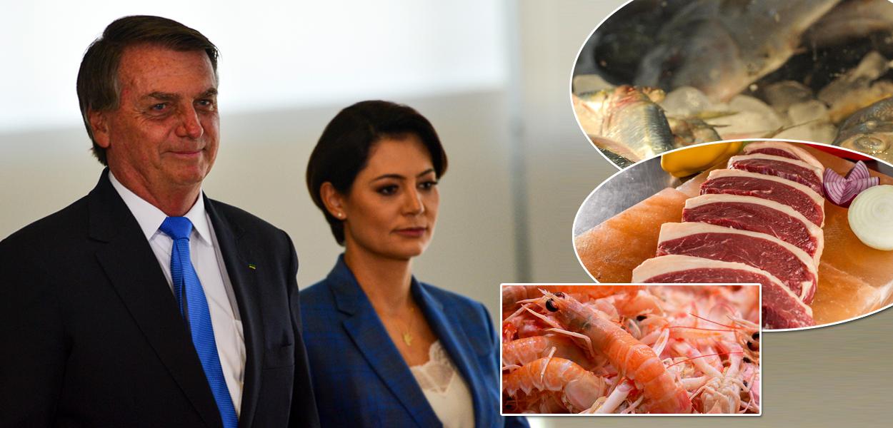 Jair e Michelle Bolsonaro, camarão, picanha e bacalhau