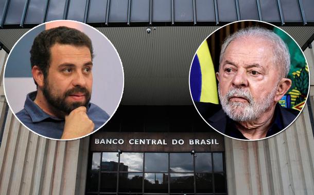 Guilherme Boulos, do PSOL-SP (à esq.), Banco Central e Luiz Inácio Lula da Silva (PT)