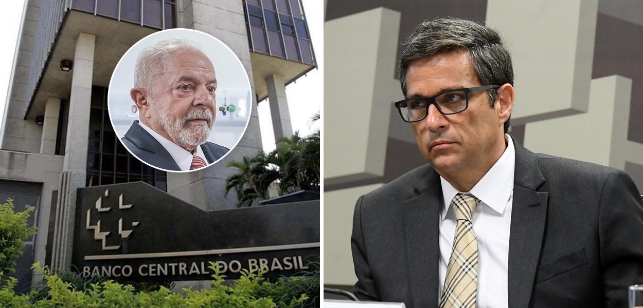 Luiz Inácio Lula da Silva (círculo) e Roberto Campos Neto, presidente do Banco Central (BC)