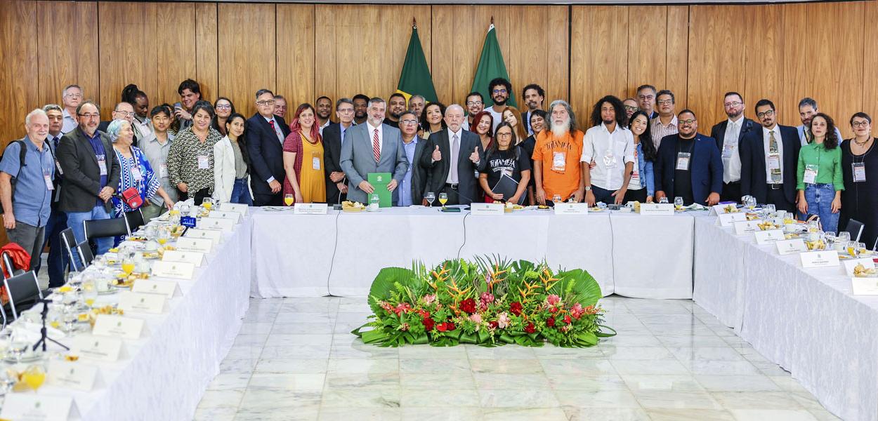 Presidente da República, Luiz Inácio Lula da Silva, durante café da manhã com mídia independente e alternativa em Brasília, DF. 07.02.2023