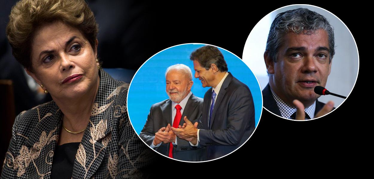 Da esq. para a dir.: Dilma Rousseff, Luiz Inácio Lula da Silva (gravata vermelha), Fernando Haddad e Marcos Troyjo, atual presidente do Novo Banco de Desenvolvimento (NBD), dos Brics