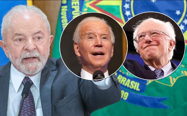 Da esq. para a dir.: Luiz Inácio Lula da Silva, Joe Biden e Bernie Sanders