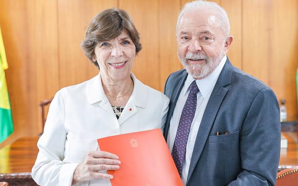 Presidente da República, Luiz Inácio Lula da Silva, durante audiência com a ministra da Europa e dos Negócios Estrangeiros da República Francesa, Catherine Colonna. Palácio do Planalto, Brasília. 08.02.2023
