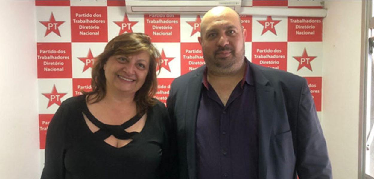 Dirigente do PT, Mônica Valente, durante reunião com Dror Morag, do Meretz