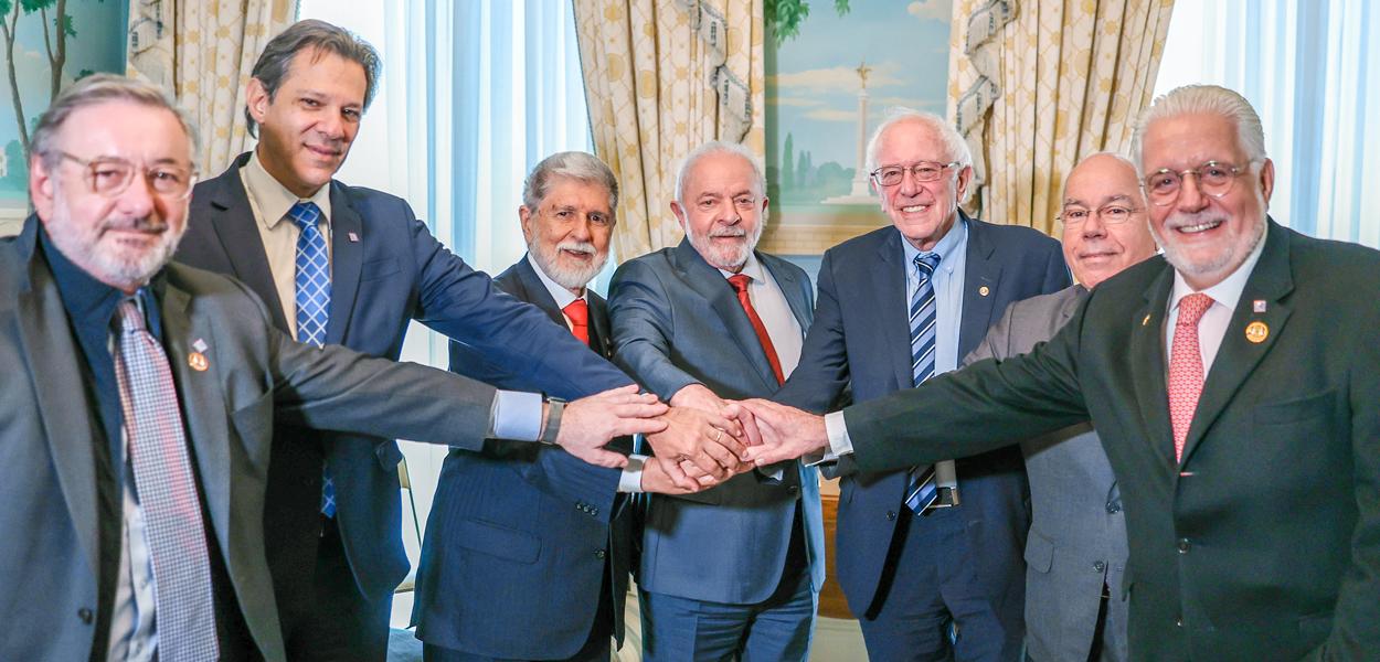 Presidente da República, Luiz Inácio Lula da Silva, durante audiência com o Senador Bernie Sanders. Washington (EUA). 10/02/2023