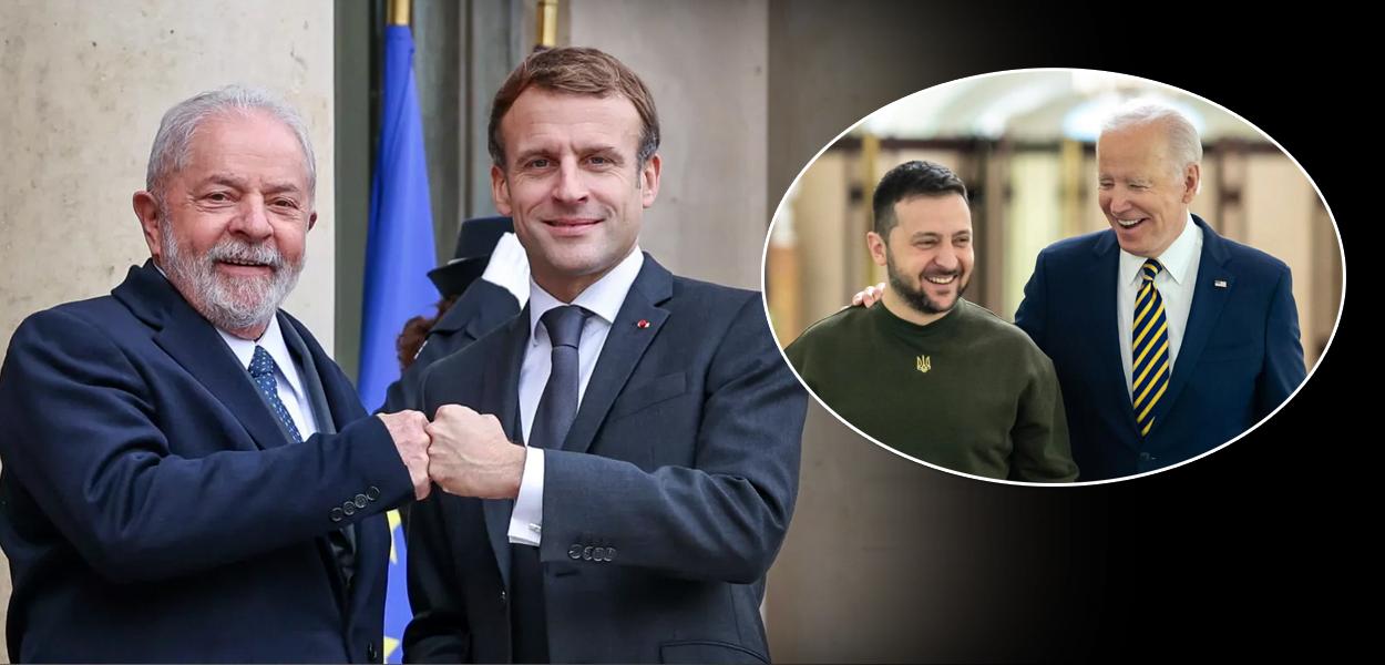 Lula, Emmanuel Macron, Volodymyr Zelensky e Joe Biden